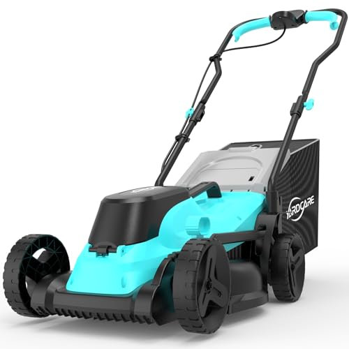 YARDCARE Cortacesped Electrico, Cortacesped Bateria con Ajuste de Altura, Pantalla LED