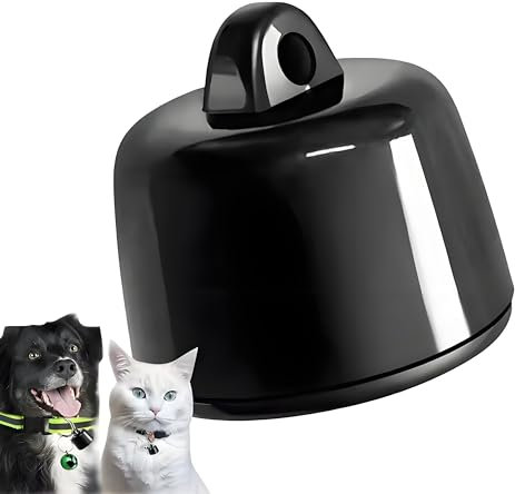 Aodejoy Mini GPS Tracker für Hunde Katze,Katzenhalsband mit GPS klein,Haustierortungsgerät,Kompatibel mit iOS & Android,Standortverfolgung,Ohne ABO,für jedes Halsband geeignet (Schwarz)