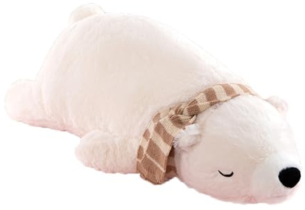 Xiyocadt Eisbär Kuscheltier,Simulation Eisbä Plüschtier,Gefülltes Plüschtier,zum Kuscheln & Spielen,Weiches Bär Plüschkissen, Geschenk für Kinder und Erwachsene (40cm,Weiß)
