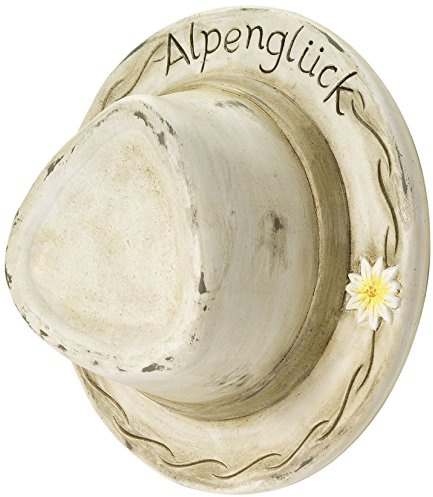Sunny Toys 14756 Keramik Dekohut mit Edelweiß zum Hängen, Alpenglück, Circa 20 cm