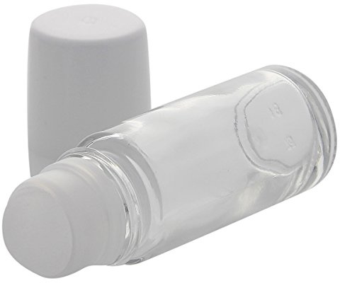 Klare Deostick Flaschen, 50ml, Kosmetex Roll-On Deo-Roller, leer zum selbst Befüllen, 6 Stück