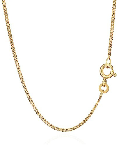 NKlaus 38cm Panzerkette 333 Gelbgold 8 Karat elegante Halskette filigrante Breite 1,2mm Collier 1,8g federleicht 5766
