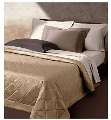 Somma The Jewel Completo Letto Matrimoniale in Raso Satin Tinta Unita Acciaio