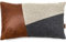 Miqio® Dekokissen oder Kissenhülle Bergen | Sofakissen mit Füllung und Kissenbezug 30x50 cm | Aus Wolle und Leder | Deko für Wohnzimmer, Schlafzimmer, Ostern | Lederkissen für die Couch oder Bett