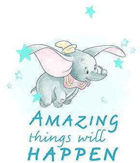 Disney Wandbild von Komar | Dumbo Amazing | Kinderzimmer, Babyzimmer, Dekoration, Kunstdruck | Größe 50x70cm (Breite x Höhe) | ohne Rahmen | WB024-50x70