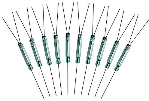 Gebildet 10pcs 4W 3 Pin Magnetico Interruttore Reed, Reed Switch Normalmente Aperto N/O N/C SPDT, Relè Reed in Vetro, Interruttore di Induzione (2.5mm x 14mm)