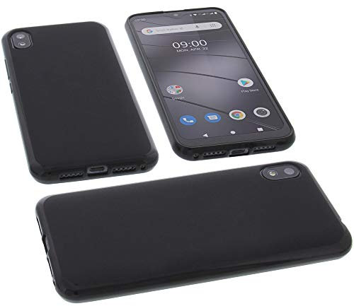 foto-kontor Hülle kompatibel mit Gigaset GS110 Tasche Gummi TPU Schutz Handytasche schwarz