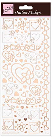 Anita's ANT 810287 Scrapbooking Aufkleber, Rose Gold Auf Weiß, Einheitsgröße