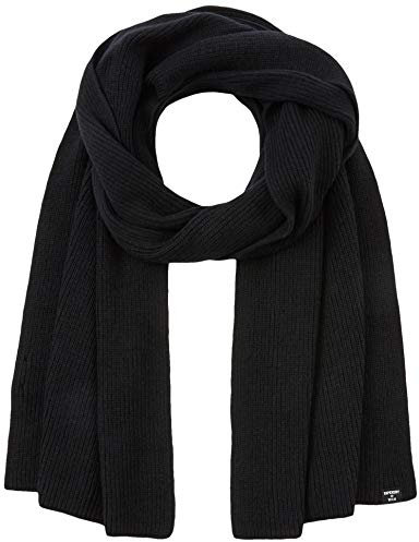 Superdry Womens Heritage Ribbed Fashion Scarf, Black, Einheitsgröße
