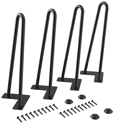 WINSOON 4pcs 30CM Pied de Table Basse en Métal Pieds de Meuble Diamètre 9 mm Hairpin Legs pour Table à Manger Armoire Garde-Robe