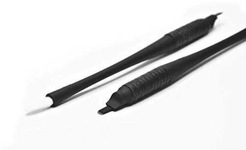 Mellie Microblading-Stift, U-Form, mit Pigmentschwamm und rutschfestem Gummi-Griff, 0,20 mm, 10 Stück