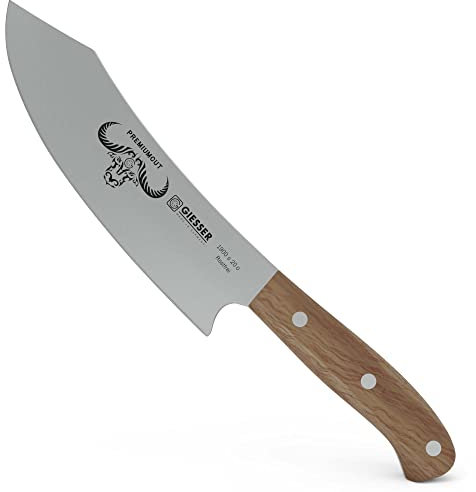Giesser seit 1776 - Made in Germany - Kochmesser 20 cm Olivenholz, PremiumCut Chefs No 1, Küchenmesser, Holzgriff, rostfrei, deutsches Grillmesser scharf, 1900 s 20 o