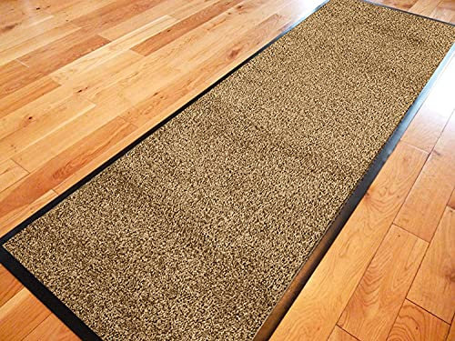 TrendMakers Doormat Dirt Stopper Carpet Runner Door Mats Dirt Trapper | 60cm x 90cm BEIGE | With PVC Rubber Back For Home Office Kitchen Mats | COTTON PILE