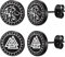 FaithHeart Punk 2 Pair Viking Ohrstecker Wikinger Wotansknoten Ohrstecker mit Rune Wolf Ohrstecker Punk Retro Viking Ohrschmuck mit Geschenkebox für Geburtstag Valentinstag Weihnachten