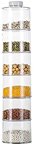 Bticx Spice Tower, 6PCS Place Saving Spice Storage Boxes, Stackable Spice Tower Racks Transparent Seasoning Cans Spice Organizer Kitchen Tools