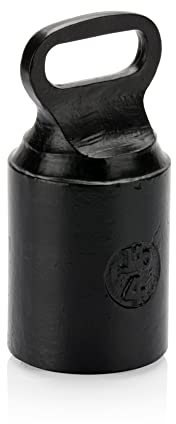 Cast Iron Door Stop – Decorative, Weighted – 4lb Antique Door Stopper, Free Standing – 6” x 3” Non Slip with Handle (Black)