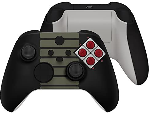 eXtremeRate Carcasa para Xbox Series X S Mando Carcasa Completa Protector Placa Trasera Funda Frontal Empuñadura Agarre Botones para Xbox Serie S X Control-No Incluye Mando(Clásicos NES)