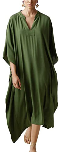 YOUKD Long Kaftan Bohemian Beach Maillot de Bain pour Femme Cover Up Robe Plus Size Robe