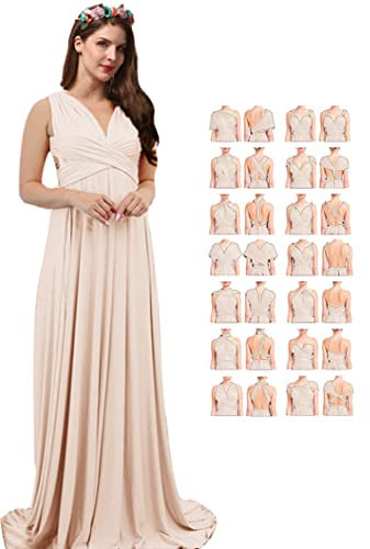 Robe de mariée infinie pour femme - Robe de mariée formelle - Robe de demoiselle d'honneur avec bandeau, rose poudré, 3XL