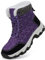 Dhinash Stivali da Neve Donna Stivaletti Uomo Stivali Invernali Impermeabile Stivali da Escursionismo Antiscivolo Caldo Pelliccia Foderati Scarpe da Neve Viola 37EU