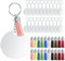 80 Stück Acryl Schlüsselanhänger Rohlinge Set, mit 20 Bunt Quasten Anhänger, 20 Acryl Rohlinge Schlüsselringe mit 20 Kette und 20 Biegeringe, für DIY Schlüsselbund Basteln