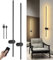 Battery Operated Wall Lights Indoor, USB Rechargeable Wall Light with Remote Control, Dimmable Wireless LED Wall Lamp Black 100CM, 360° Rotation Modern Wall Sconces for Living Room, Bedroom, 2 Pack