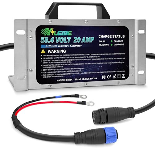 YILEIDE 58.4V20A Golf Cart Lithium Battery Charger On-Board with OT (M8: 14-8 terminals) for 16 Strings LiFePO4