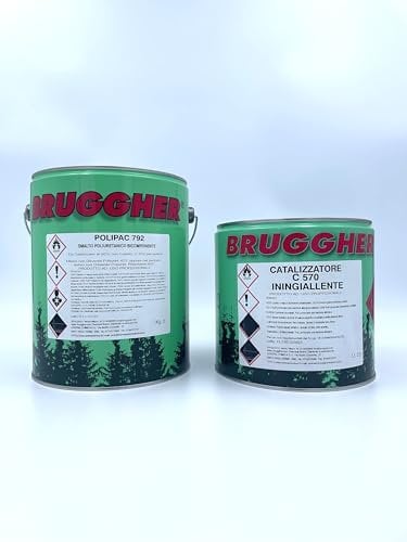 BRUGGHER VERNICE POLIURETANICO BICOMPONENTE SMALTO (5KG+2,5 CAT, BIANCO LUCIDO)