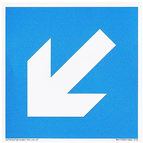 Personnalisé obligatoire : panneau flèche vers le bas à gauche – 100 x 100 mm – S10