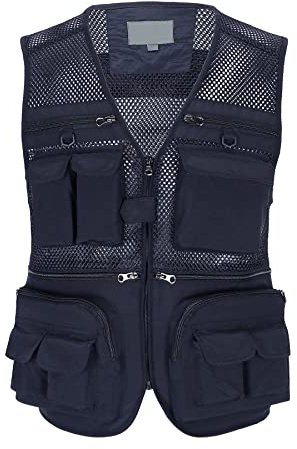Btmpmcs Gilet da Uomo All'aperto Panciotto da Pesca Multitasche Leggero Traspirante Giacca da Lavoro Asciugatura Rapida Sport Giubbotto Senza Maniche Fotografi Gilet da Caccia