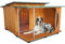 ORIGINAL LEGNO Hundehütten Hundehaus Hundehöhle mit Veranda Aus Massiv Holz Echtholz Geshenk THERMOVORHANG Made in Italy Mod. Italy E - Deutsche Dogge 121x140xH86