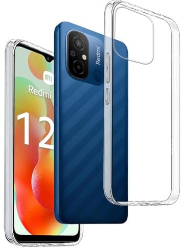 Cover in Gel TPU Trasparente per XIAOMI REDMI 12 C, Ultra Sottile 0,33 mm, Morbido Flessibile, Custodia Silicone