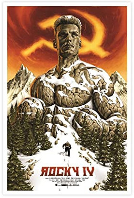 WFKLMSL Rocky IV Filmposter Leinwand Poster Schlafzimmer Dekor Sport Landschaft Büro Zimmer Dekor Geschenk ohne Rahmen Stil 30 x 45 cm