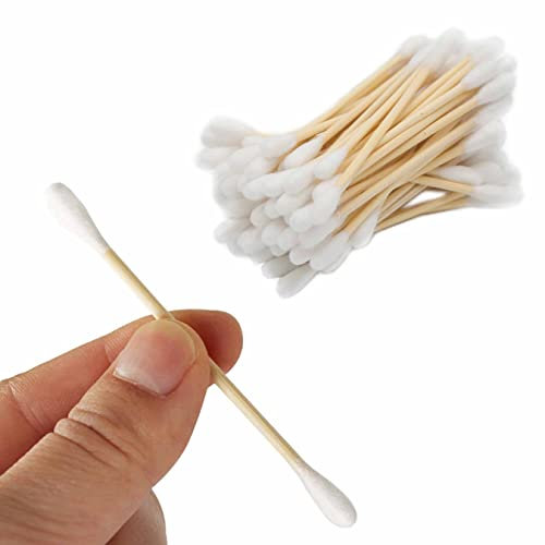 800 Bastoncillos Biodegradables para los Oídos, de Algodón Orgánico y Palillo De Bambú. 100% ecológicos. Organizador de Baño para Bastoncillos de Algodón.