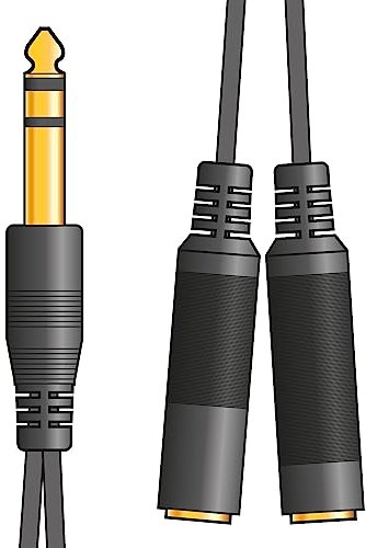 AV:Link | 6.3mm Stereo Jack Headphone/Audio Splitter Lead | 0.2m