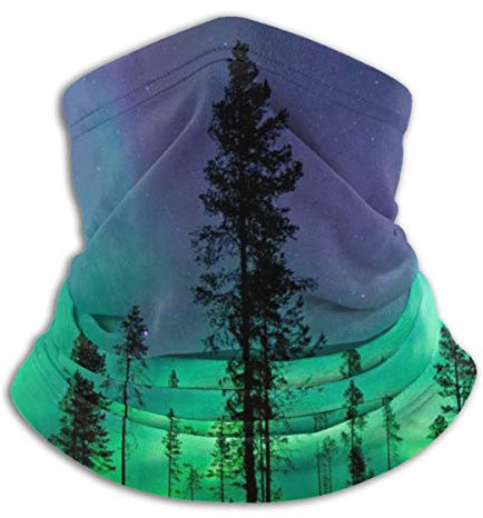 ReesEt Nordlichter Aurora Borealis Halsmanschette, weicher Gesichtsschutz, Halswärmer, Schlauch, Halbgesichtsmaske, Schal, Sturmhaube für Outdoor-Sportarten