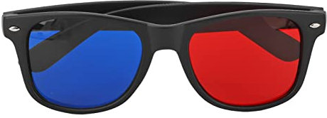 Leichte 3D-Brille Mit Schwarzem Kunststoffrahmen Und Harzlinsen – Leicht zu Tragende Rot-blaue Brille, Ideal Für Filme Und Spiele