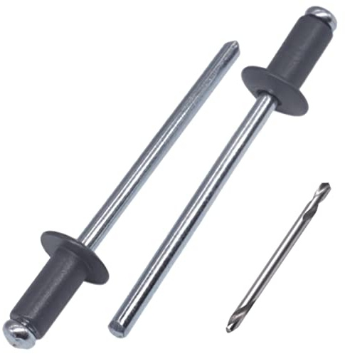 SKIR'CO Lot de 100 rivets aveugles peints 3,2 x 10 mm en aluminium, DIN 7337, tête bombée, mandrin en acier, rivets pop (gris anthracite RAL 7016)