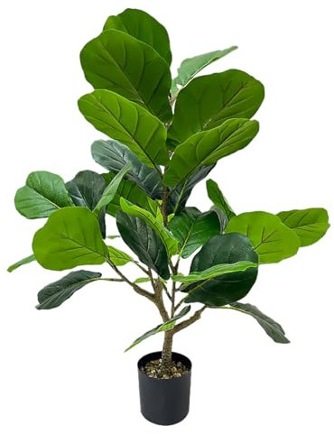 Planta Artificial de ficus lyrata de PU en Verde 20x20x90 cm