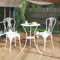 ShGaxin 3-TLG. Bistro-Set, Bistrotisch Mit 2 Stühlen, Gartenset Tisch Und Stühle, Balkontisch Klein, Bistroset, Aluminiumguss Weiß