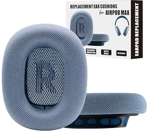 Ersatz-Ohrpolster, kompatibel mit Airpods Max, Ersatz-Ohrpolster, kompatibel mit Apple Airpodsmax, Airpods Pro Max, Ohrpolster, Memory-Schaum, Himmelblau, links und rechts