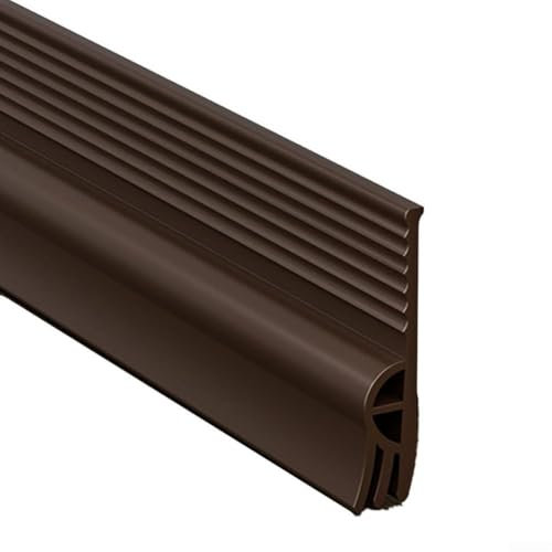 Bande d'étanchéité pour bas de porte - Coupe-vent, insonorisante et déflecteur d'air - Bande TPE pour sceller les espaces et bloquer le bruit (marron)