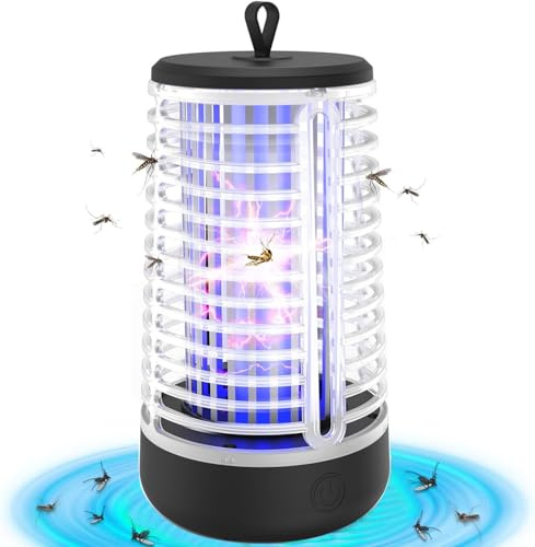WARDBES Insekten-Mückenfalle 20W 2000V, Elektrischer Insektenvernichter mit Lichtsensor, Elektrische Mückenfalle Mückenlampe für Schlafzimmer Camping Garten Innen und Aussen