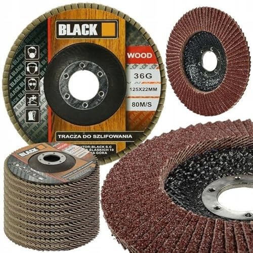 Lot de 10 disques à lamelles pour bois/métal 125 mm Grain 36