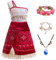 DGMYFY Prinzessin Ozeanien Kleid mit Fluoreszierende Halskette,Muschelarmband,Kronengirlande Prinzessin Kleidung Mädchen Geburtstag Karneval Halloween Cosplay Kostüm Kinder