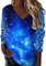 Damen Pailletten Oberteil Festliche Blusen Karneval Kostüm Glitzer Shirt Oberteile Festlich Pullover (Blue-2, XXL)