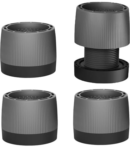 Supertool 4 PCS Washing Machine Vibration Pads, Adjustable Shock Absorbing Washer Feet Noise Cancelling Floor Mat for Washing Machine, Dryer, Dishwasher