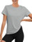 Rapbin Yoga Shirt Damen Locker Kurzarm,Sport Tshirt Fitness Rundhals Sport Top Damen Passend für Laufshirt Yoga(Helles Grau,M)
