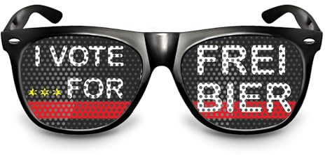 drucksda Partybrille mit Design VOTE FOR FREIBIER - Die Original lustige Brille für Fasching/Karneval, Festival, JGA - Funbrille für dein Kostüm zur Wahl(Freibier)