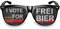 drucksda Partybrille mit Design VOTE FOR FREIBIER - Die Original lustige Brille für Fasching/Karneval, Festival, JGA - Funbrille für dein Kostüm zur Wahl(Freibier)